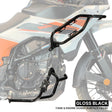 Auto Engina Gloss Black Crash Guard for 2025 KTM 390 Adventure R X S with 22mm Steel Tank and Engine Protection