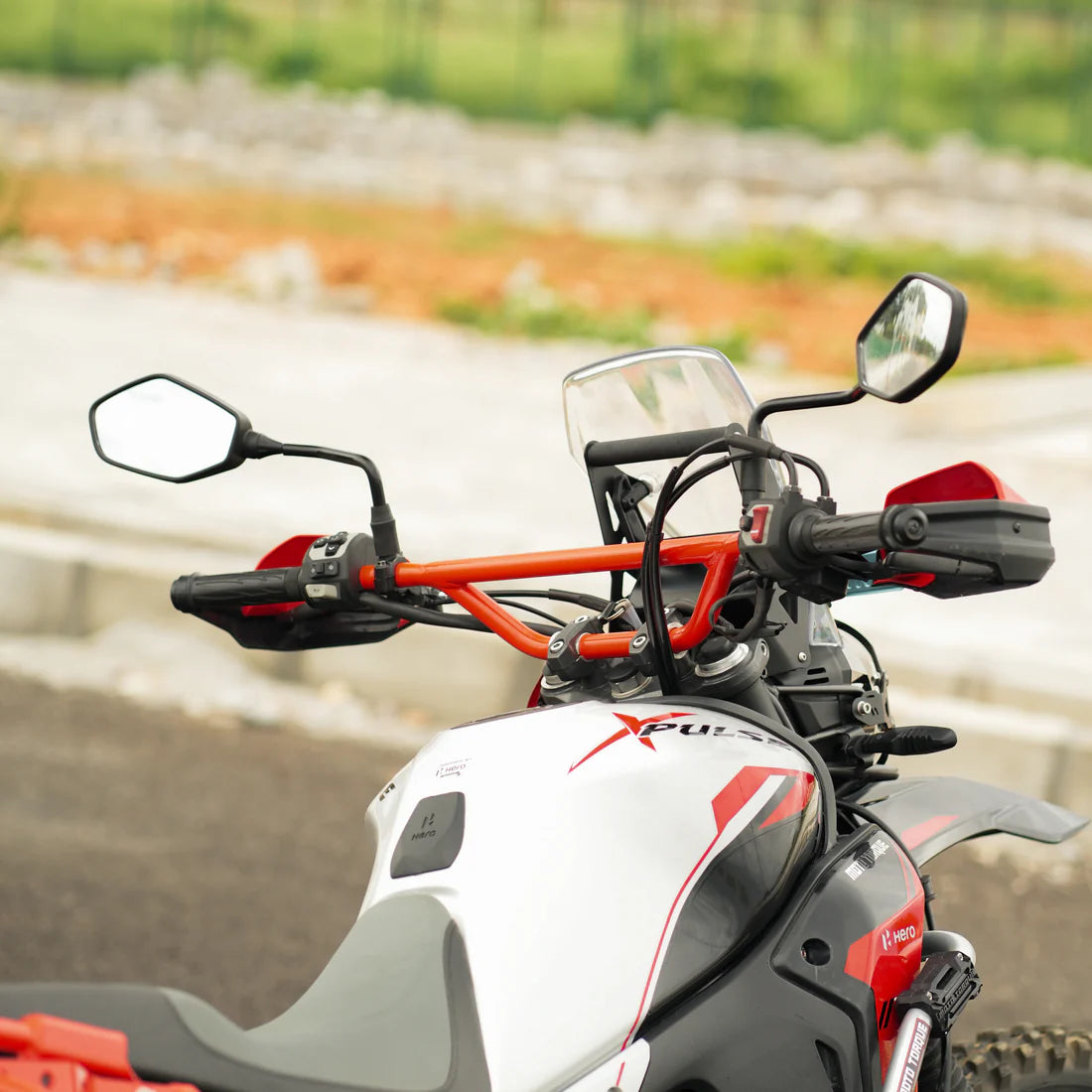 Moto Torque Red Handlebar with Clutch Cable for Hero XPulse 210