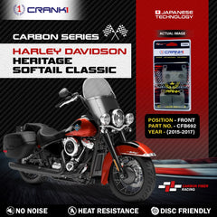 CRANK1 CFB692 carbon front brake pads for Harley Davidson Heritage Softail Classic 2015-2017