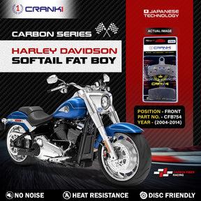 CRANK1 CFB754 carbon front brake pads for Harley-Davidson Softail Fat Boy 2004-2014