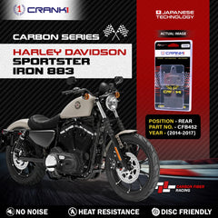 CRANK1 CFB452 carbon rear brake pads for Harley-Davidson Sportster Iron 883 2014-2017