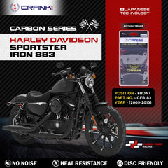 CRANK1 CFB183 carbon front brake pads for Harley Davidson Iron 883 2009-2013