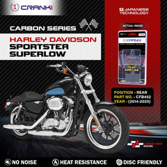 CRANK1 CFB452 carbon rear brake pads for Harley-Davidson Sportster SuperLow 2014-2020