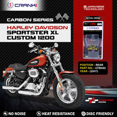 CRANK1 CFB452 Carbon Rear Brake Pads for Harley-Davidson Sportster XL Custom 1200 2017 - 1 Set
