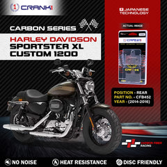 CRANK1 CFB452 carbon rear brake pads for Harley-Davidson Sportster XL Custom 1200 2014-2016