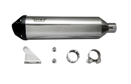 Motowings Trident steel polish exhaust Royal Enfield Interceptor 650 Continental GT 650 slip on performance exhaust