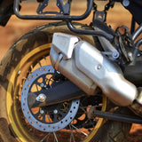 Auto Engina Silver Exhaust Heat Shield Extender for Royal Enfield Himalayan 450 Saddle Bag Protection