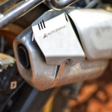 Auto Engina Silver Exhaust Heat Shield Extender for Royal Enfield Himalayan 450 Saddle Bag Protection