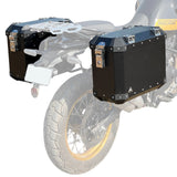 Auto Engina 72L Black Aluminium Panniers for Royal Enfield Himalayan 450 Adventure Touring Motorcycle
