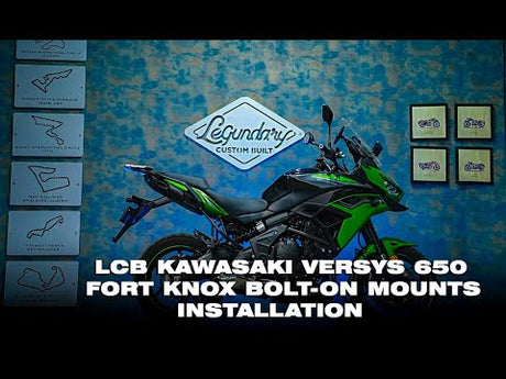 Legundary Custom Fort Knox Side Box Bolt-On Mounts for Kawasaki Versys 650 Black Mild Steel Pannier Rack