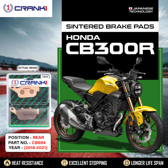 CRANK1 CB694 Sintered Rear Brake Pads for Honda CB300R (2018-2021) | LEGUNDARY Custom