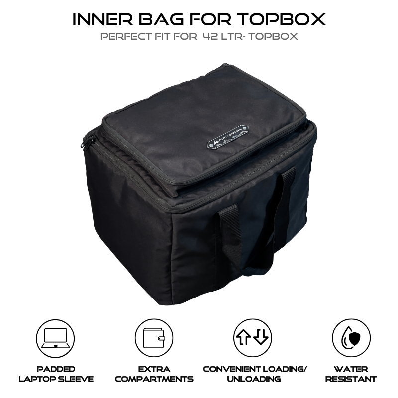 Auto Engina 42L Top Box Inner Bag Black – 900D PU Coated Motorcycle Touring Luggage Bag