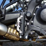 Auto Engina Master Cylinder Guard for Royal Enfield Himalayan 450 in textured matte black with stainless steel detailing