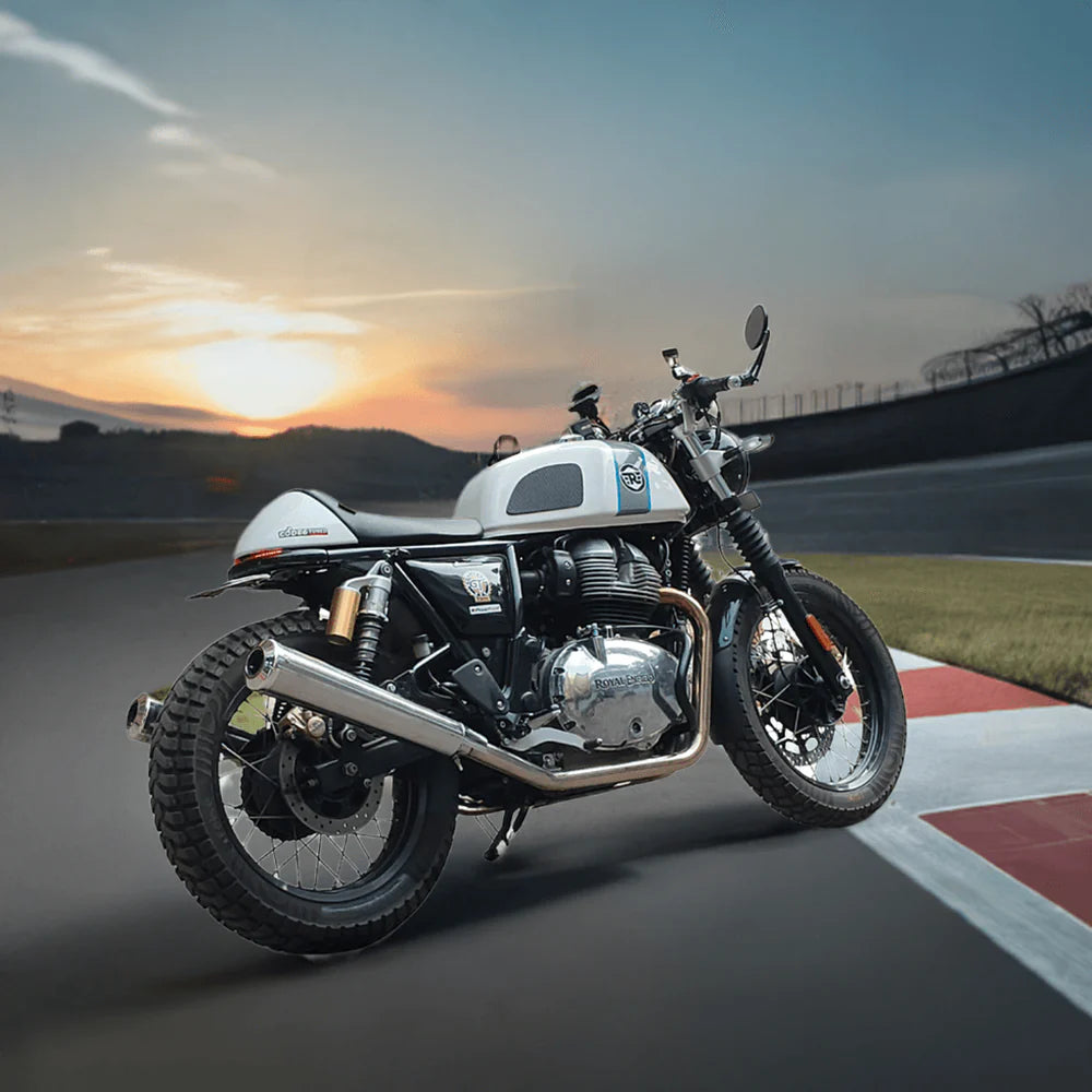 BE-10 Bass Master polished stainless steel exhaust for Royal Enfield Interceptor 650 and Continental GT 650