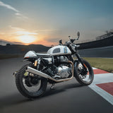 BE-10 Bass Master polished stainless steel exhaust for Royal Enfield Interceptor 650 and Continental GT 650