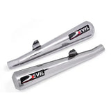 Devil Evolution slip-on exhaust set for Royal Enfield Interceptor 650 and Continental GT 650 stainless steel megaphone silencers