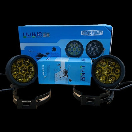 HJG Original 70W CREE 140W Dual Color Yellow/White LED Fog Lights with Wiring Harness Kit light brightness output controller switch Yellow Filter Cap Waterproof Light for Bikes, Cars, Jeeps Yellow Filter Cap