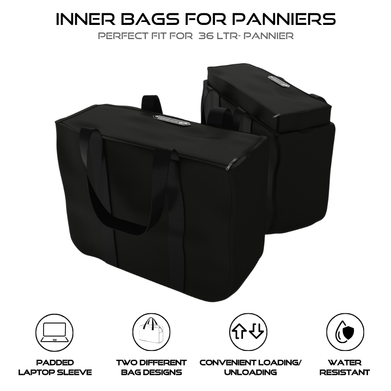 Auto Engina 36L Pannier Inner Bag Black – 900D PU Coated Motorcycle Touring Luggage Bag