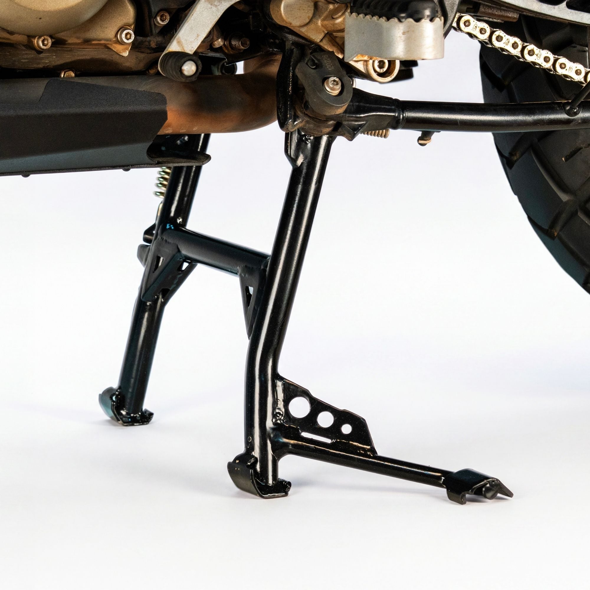 Auto Engina Centre Stand for TVS Apache RTX 300 Heavy Duty Mild Steel Motorcycle Stand Black