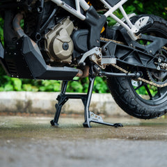 Auto Engina Centre Stand for TVS Apache RTX 300 Heavy Duty Mild Steel Motorcycle Stand Black