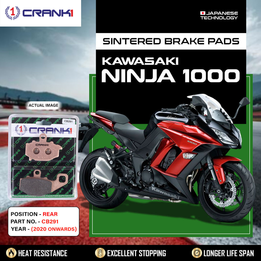 CRANK1 CB291 Sintered Rear Brake Pads for Kawasaki Ninja 1000 (2020 Onwards) | LEGUNDARY Custom