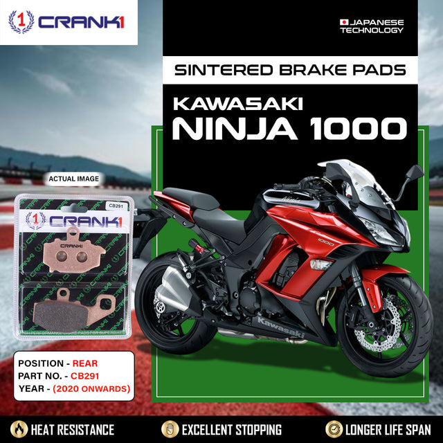 CRANK1 CB291 Sintered Rear Brake Pads for Kawasaki Ninja 1000 (2020 Onwards) | LEGUNDARY Custom