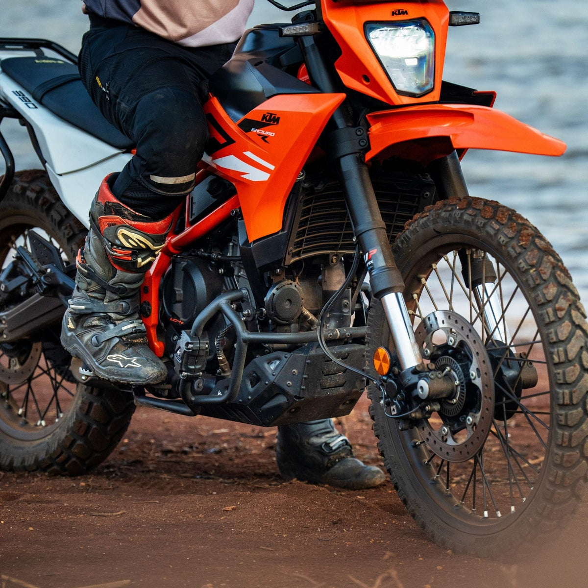 Auto Engina Engine Guard for 2026 KTM 390 Enduro R with 22mm Mild Steel Tubes and Integrated Nylon Sliders