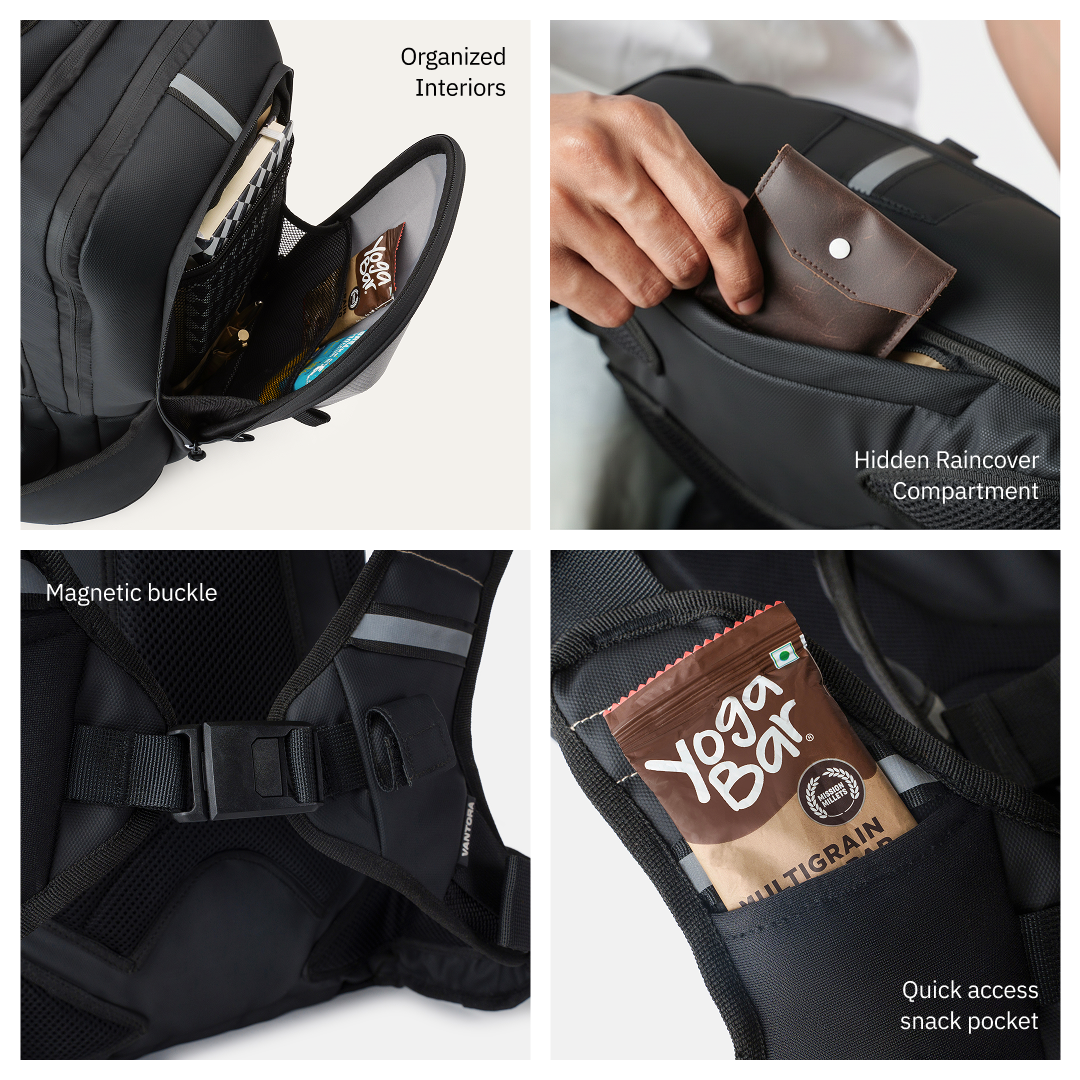 Vantora Prime 25L Backpack with 2L Hydration Bladder – Adventure and Motorcycle Backpack with Hydration System