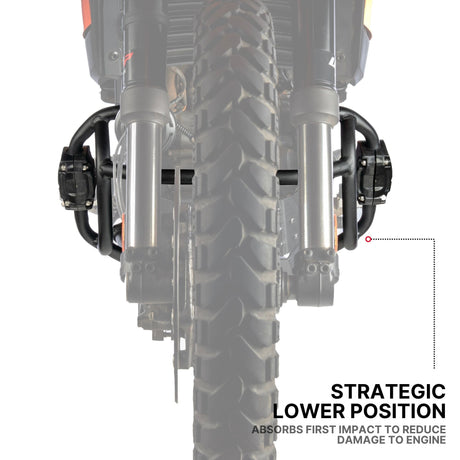 Auto Engina Engine Guard for 2026 KTM 390 Enduro R with 22mm Mild Steel Tubes and Integrated Nylon Sliders