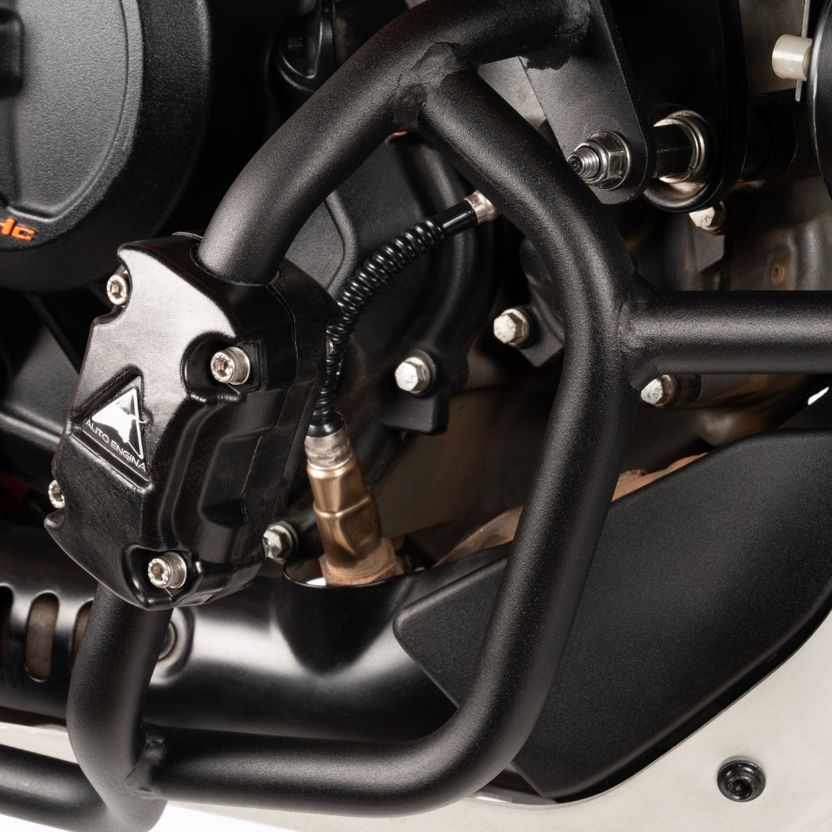 Auto Engina Engine Guard for 2026 KTM 390 Enduro R with 22mm Mild Steel Tubes and Integrated Nylon Sliders