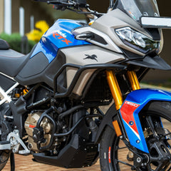 Auto Engina Crash Guard for TVS Apache RTX 300 Tank and Engine Guard with Polyamide Sliders Textured Black