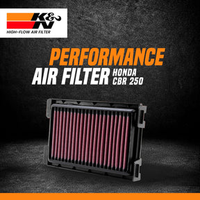 K&N High Performance Air Filter for Honda CBR 250 and CBR 250R Motorcycle