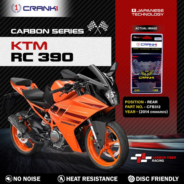 CRANK1 CFB312 Carbon Rear Brake Pads for KTM RC 390