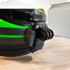 Arai Corsair-X RX-7V RX-7X RX-7 EVO helmet chin mount installed for GoPro POV motovlogging and racing camera setup by Moto Vibe India with strong 3M adhesive mount
