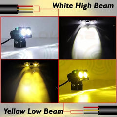 HJG New Model 2 LED Dual Shot 80W Fog Light For Bike/Car/Thar/Jeep ( Cool White, 40W each * 2 = 80W Total ) - Pack of 2