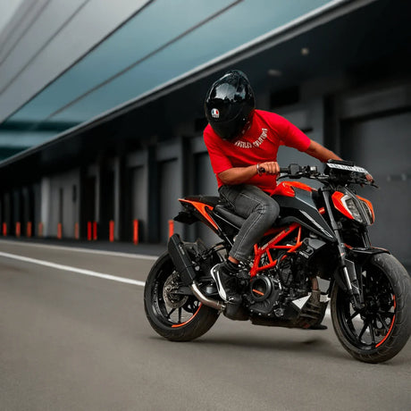 Barrel Rogue black stainless steel slip-on exhaust with link pipe for KTM Duke 390 RC 390 Adventure 390 and Duke 250
