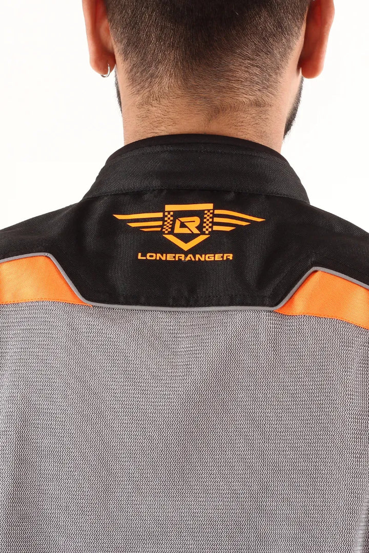 Lone Ranger Addon Pro Max black orange riding jacket
