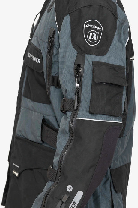 Lone Ranger Wayfarer Grey Cordura Touring Motorcycle Riding Jacket with SAS-TEC Level 2 Armor