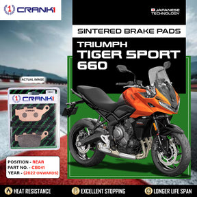 CRANK1 CB041 Sintered Rear Brake Pads for Triumph Tiger Sport 660 (2022 Onwards) | LEGUNDARY Custom