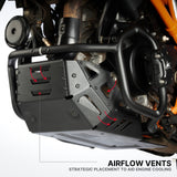 Auto Engina Bash Plate and Engine Guard Combo for 2026 KTM 390 Enduro R in Texture Black and Gloss Black with complete engine and underbody protection