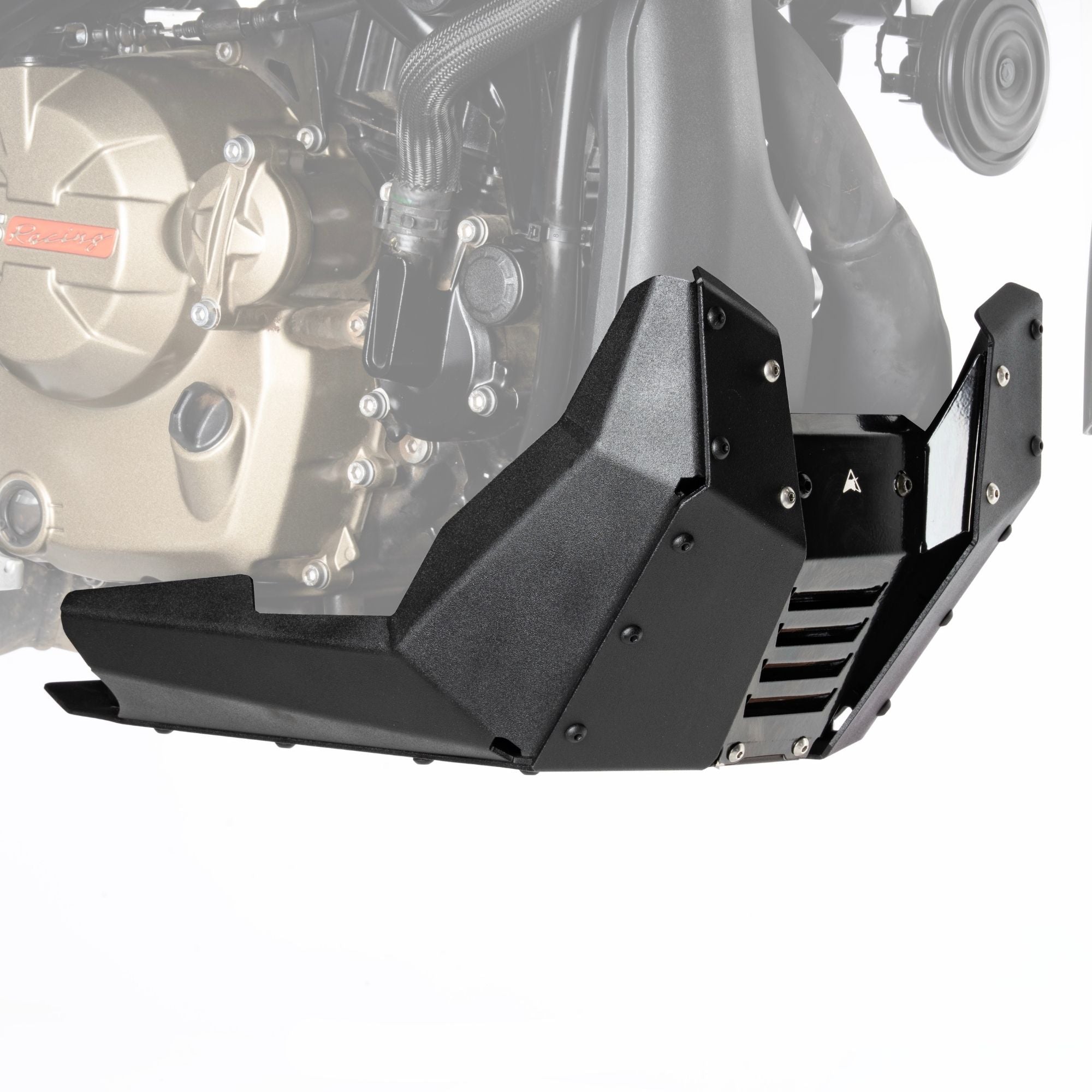 Auto Engina Bash Plate for TVS Apache RTX 300 2.5mm Aluminium Skid Plate Textured Black