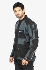 Lone Ranger Wayfarer Grey Cordura Touring Motorcycle Riding Jacket with SAS-TEC Level 2 Armor