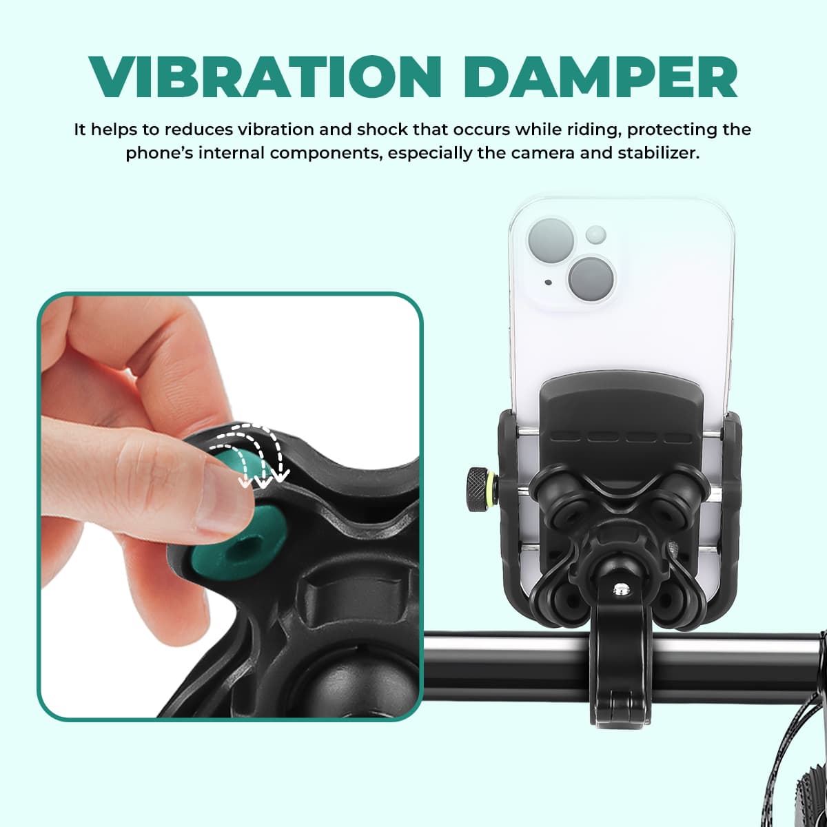 Simtac MHC3-PRO Super Grip motorcycle mobile holder with QC 3.0 USB-A charger