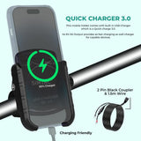 Simtac MHC3-PRO Super Grip motorcycle mobile holder with QC 3.0 USB-A charger