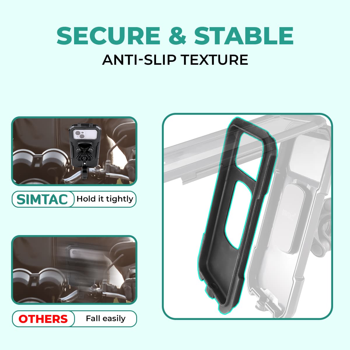 Simtac MHWP-PRO Splash Guard X waterproof motorcycle mobile holder