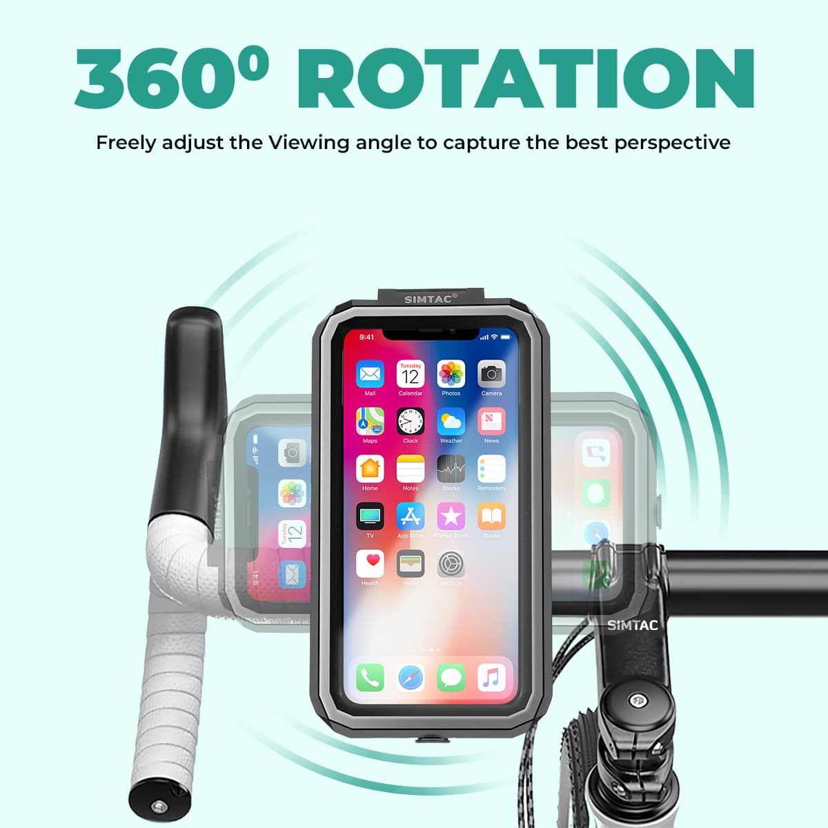 Simtac MHWP-PRO Splash Guard X waterproof motorcycle mobile holder