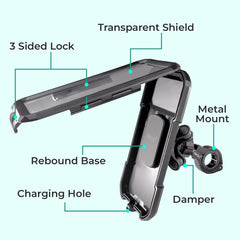 Simtac MHWP-PRO Splash Guard X waterproof motorcycle mobile holder