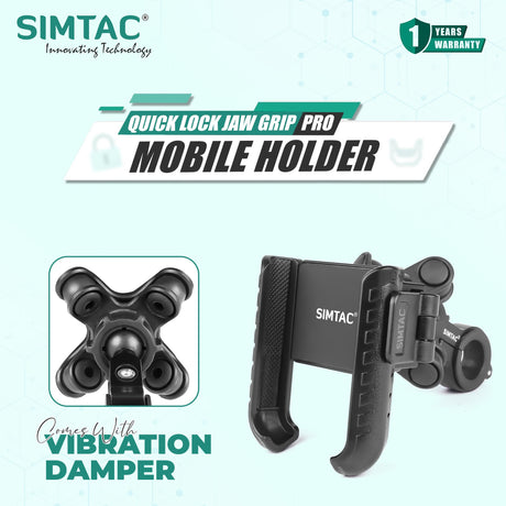 Simtac JQL1-PRO Quick Lock Jaw Grip motorcycle mobile holder