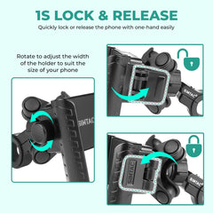 Simtac JQL1-PRO Quick Lock Jaw Grip motorcycle mobile holder