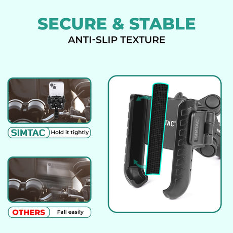 Simtac JQL1-PRO Quick Lock Jaw Grip motorcycle mobile holder